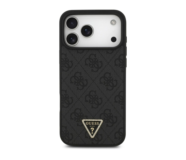 Guess Leather 4G Triangle Strass MagSafe do iPhone 17 Pro czarny - 1365560 - zdjęcie 2